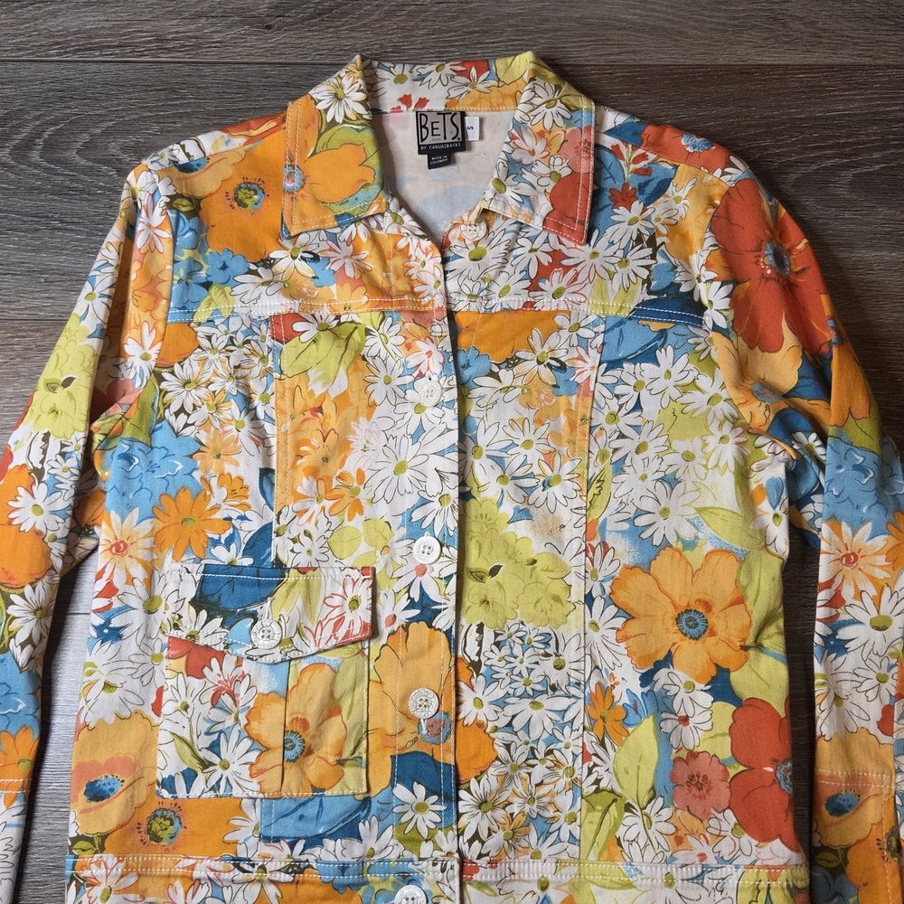 Bella Canvas Colorful Floral Jean Jacket